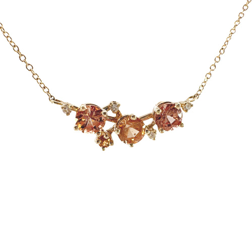 Garnets, Citrine, and Diamond Constellation Necklace