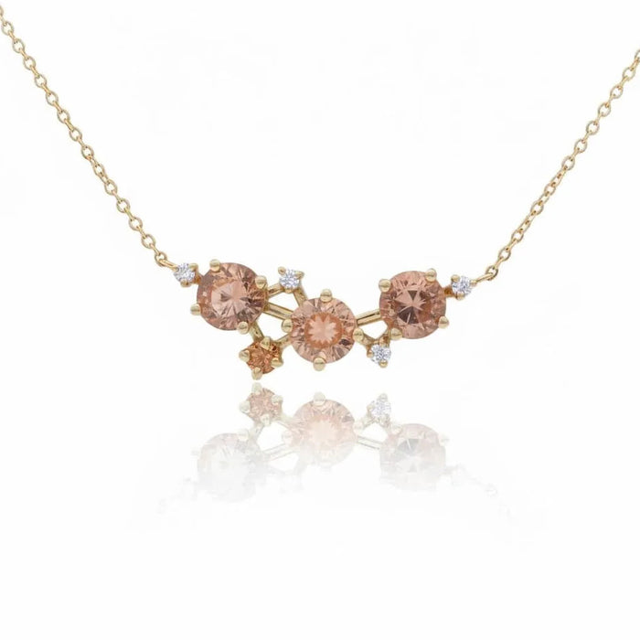 Garnets, Citrine, and Diamond Constellation Necklace