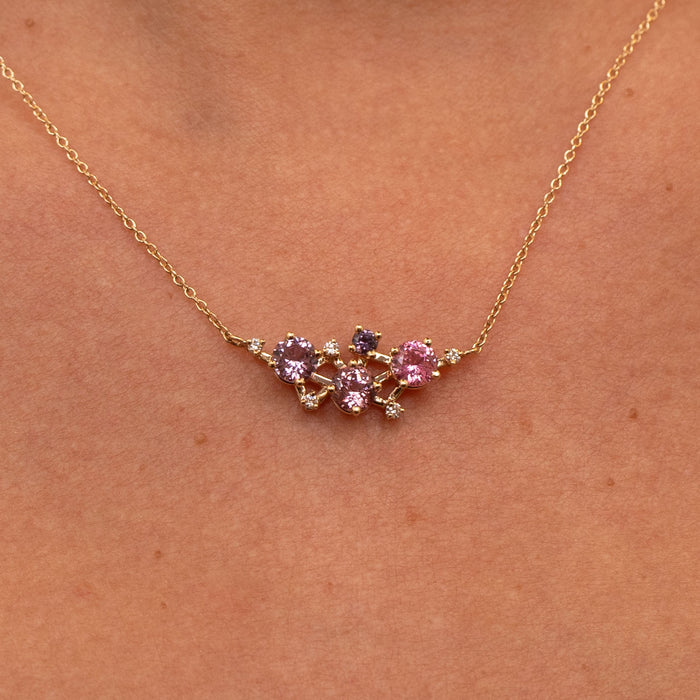 Spinel, Sapphire, and Diamond Constellation Necklace