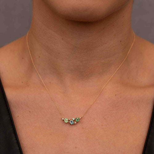 Sapphire, Tourmaline, and Diamond Constellation Necklace Image 2