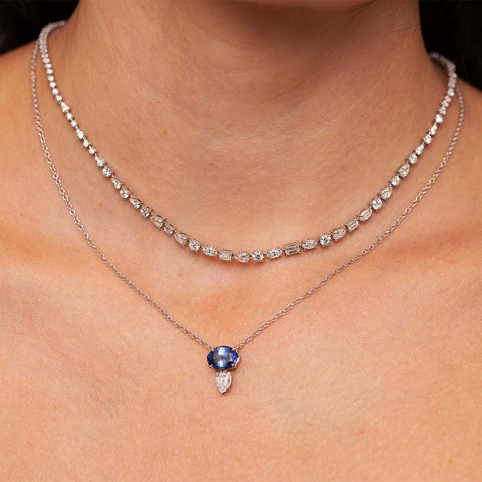 Sapphire & Diamond Pendant Necklace