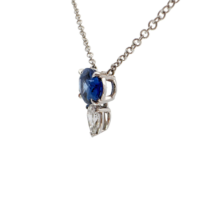 Sapphire & Diamond Pendant Necklace