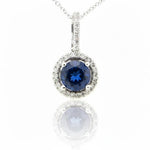 Sapphire and Diamond Pendant Necklace