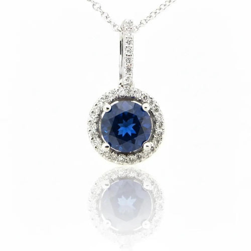 Sapphire and Diamond Pendant Necklace