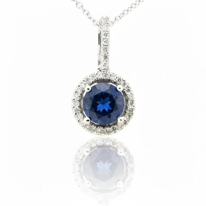 Sapphire and Diamond Pendant Necklace
