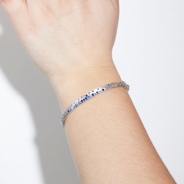 Scattered Sapphire Hinged Bangle