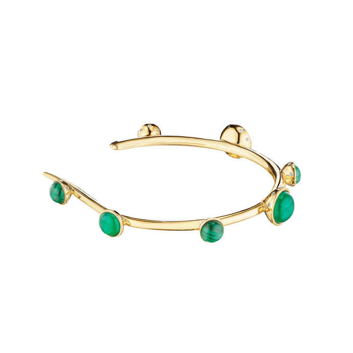 Emerald, Malachite & Diamond Staple Cuff