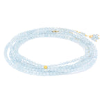 Aquamarine Convertible Bead Wrap Bracelet-Necklace