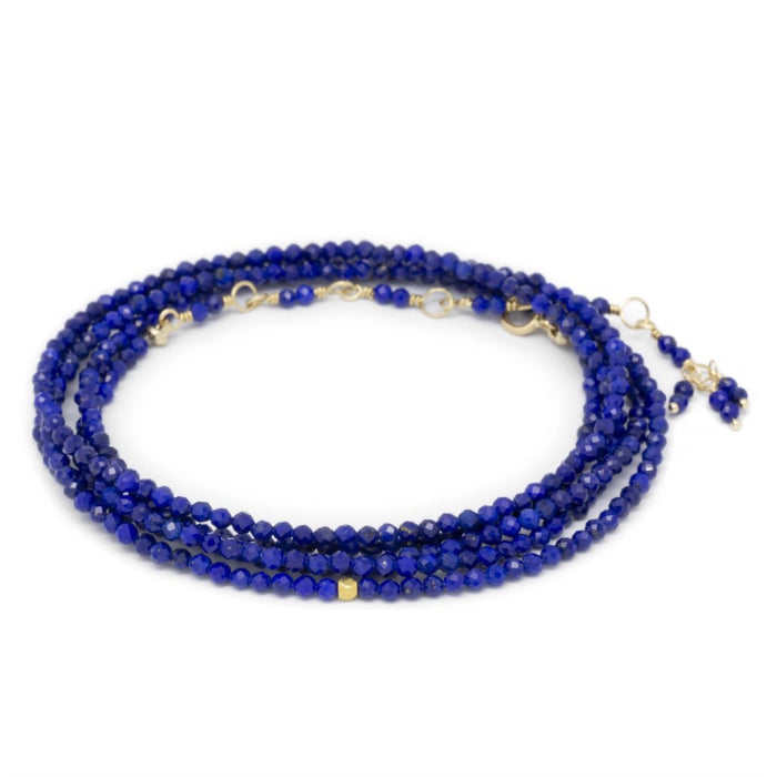 Lapis Convertible Bead Wrap Bracelet-Necklace