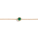 0.90ct Muzo Emerald Round Cabochon Station Bracelet