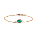 0.70ct Muzo Emerald Pear Cabochon Station Bracelet