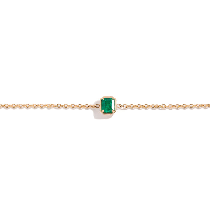 0.50ct Emerald Cut Muzo Emerald Station Bracelet