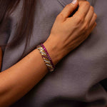 French Cut Burmese Ruby Bracelet