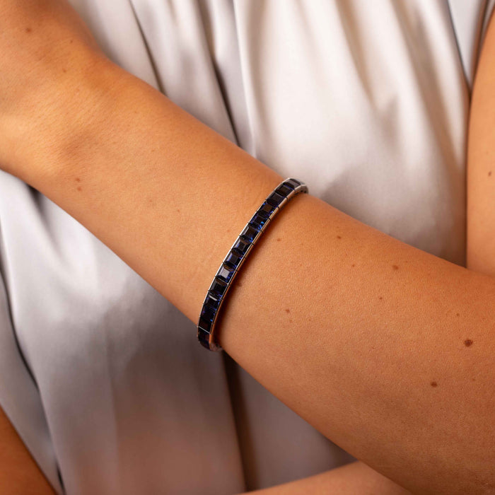 French Cut Sapphire Tennis Bracelet