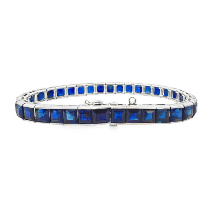 French Cut Sapphire Tennis Bracelet
