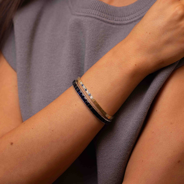 French Cut Sapphire Tennis Bracelet