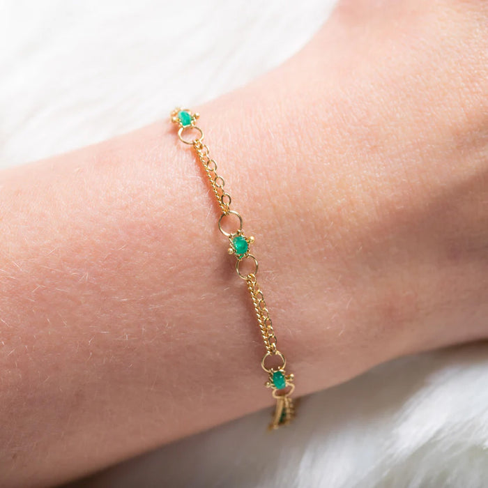 Emerald Whisper Chain Bracelet