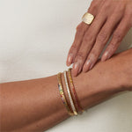 Rainbow Sapphire & Tsavorite Hinged Bangle