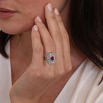 Burma Ruby and French Cut Diamond Statement Ring