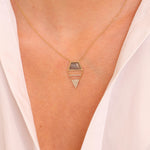 Labradorite and Diamond Pendant Necklace