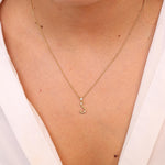 "Sanse" Small Letter and Diamond S Necklace