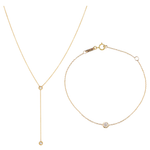 Diamond Solitaire Bracelet & Diamond Lariat Necklace Gift Set
