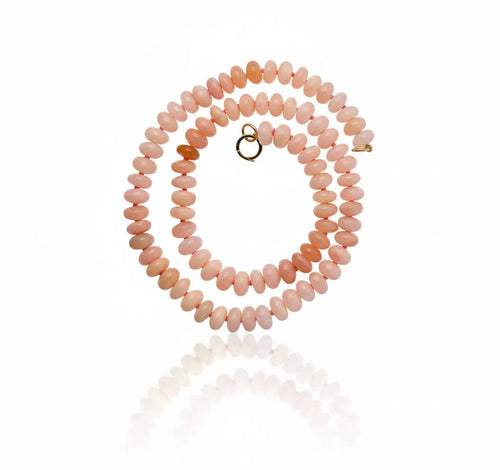 Peach Opal Bead Strand Necklace