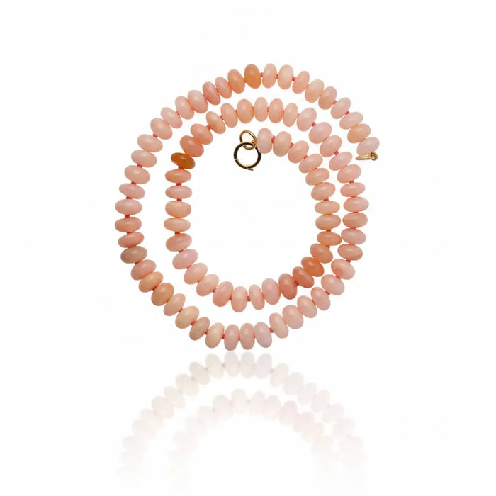 Peach Opal Bead Strand Necklace