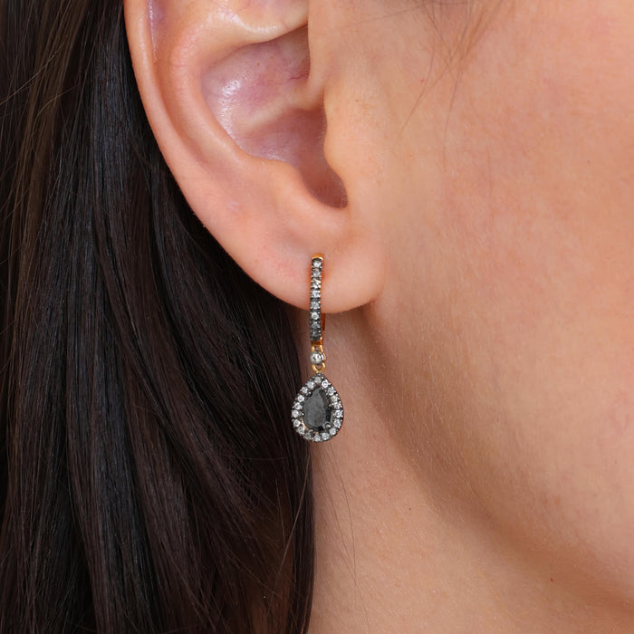 Rose Cut Diamond Drop Earrings