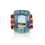 Aquamarine & Ruby Cocktail Ring
