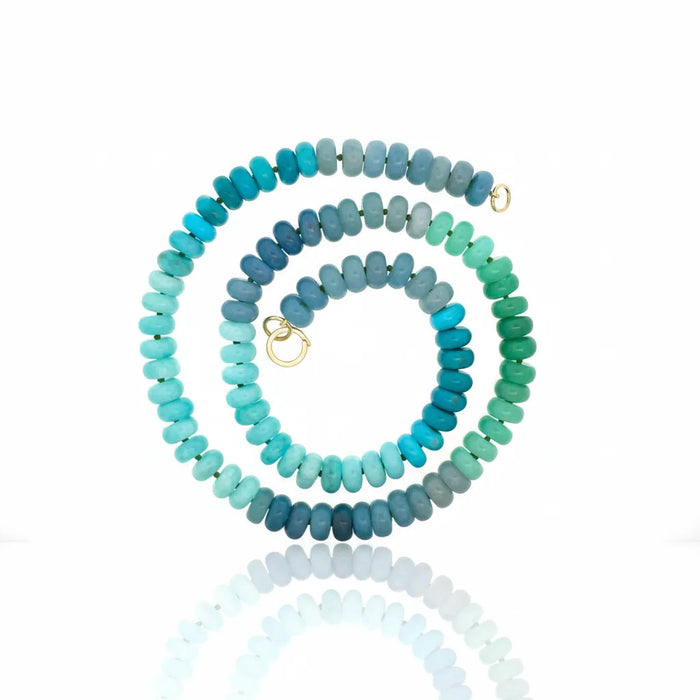 Mixed Amazonite, Paraiba Quartz and Chrysoprase Bead Strand Necklace
