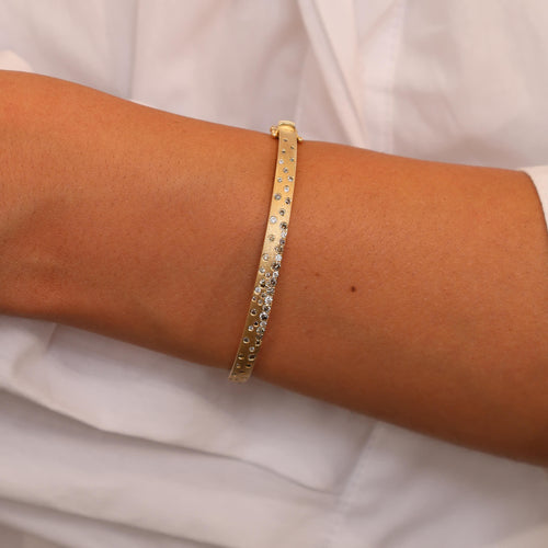 Brown and White Diamond Bangle Image 2