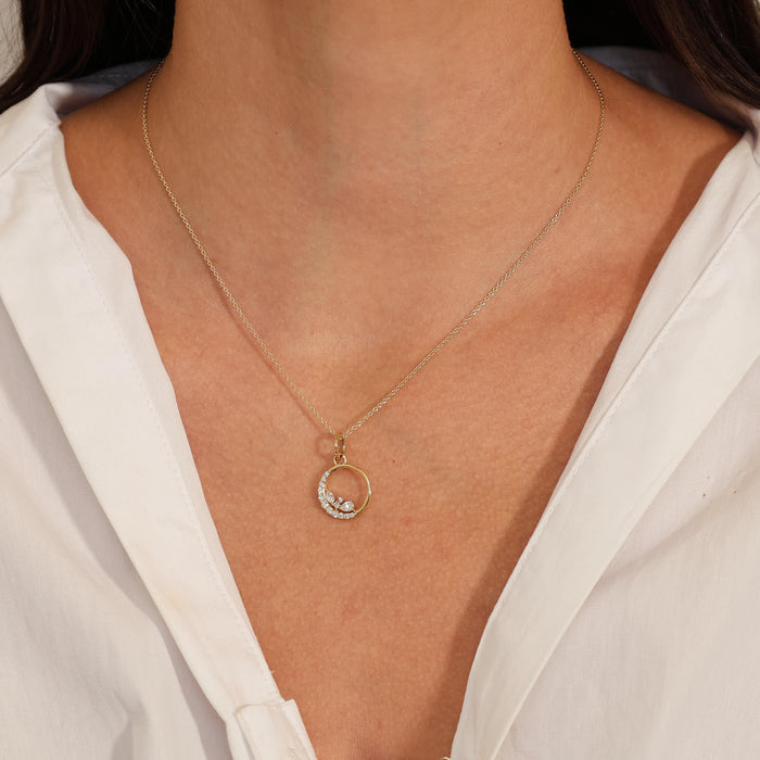 Diamond Vine Circle Pendant
