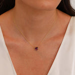 Rhodolite Garnet Bezel Pendant Necklace