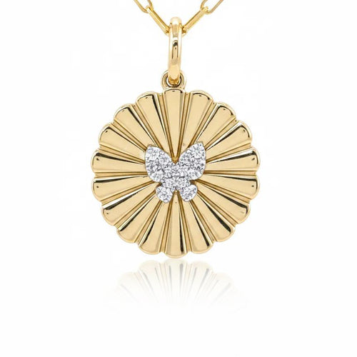 Pleated Butterfly Necklace