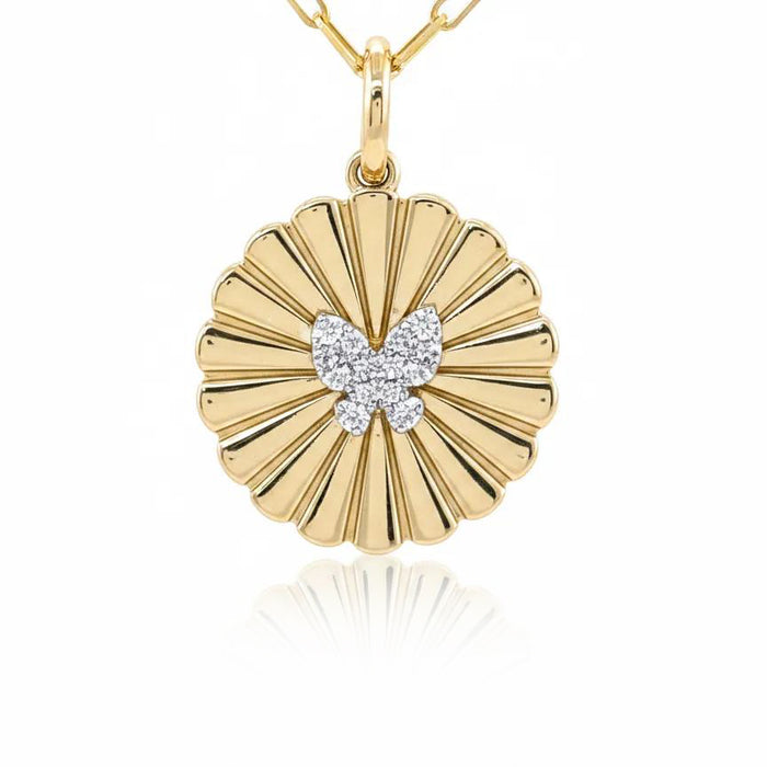 Pleated Butterfly Necklace