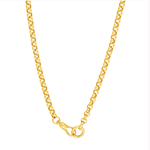 14K Yellow Gold 5.20mm Rolo Link Push Lock Necklace