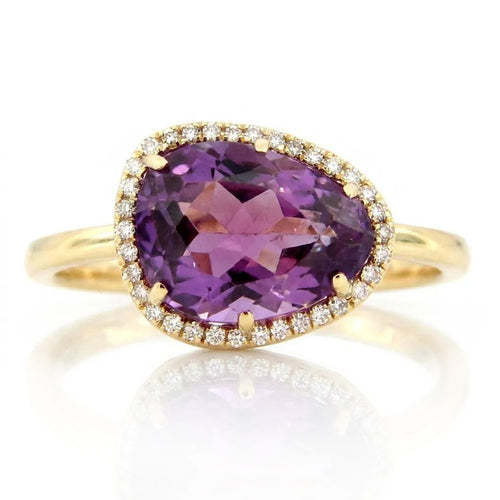 Halo Amethyst Statement Ring