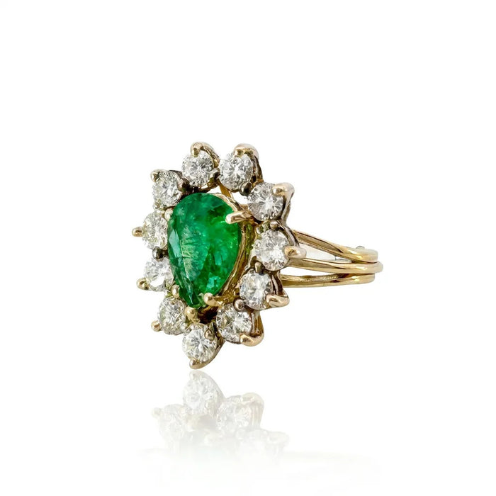 Emerald and Diamond Cocktail Ring