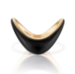 "Petite Zaha" Onyx & Gold Ring