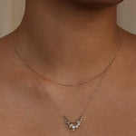 16" Shadow Diamond & Pearl Necklace