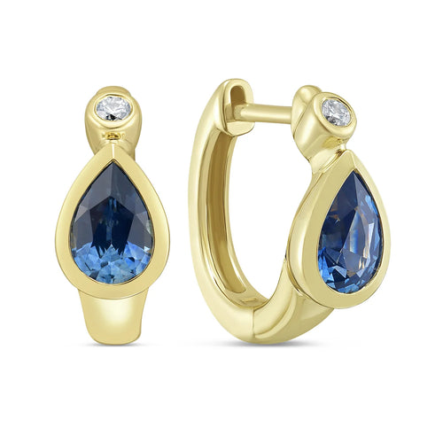 Sapphire and Diamond Huggies
