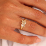 Champagne and Yellow Diamond Cluster Ring
