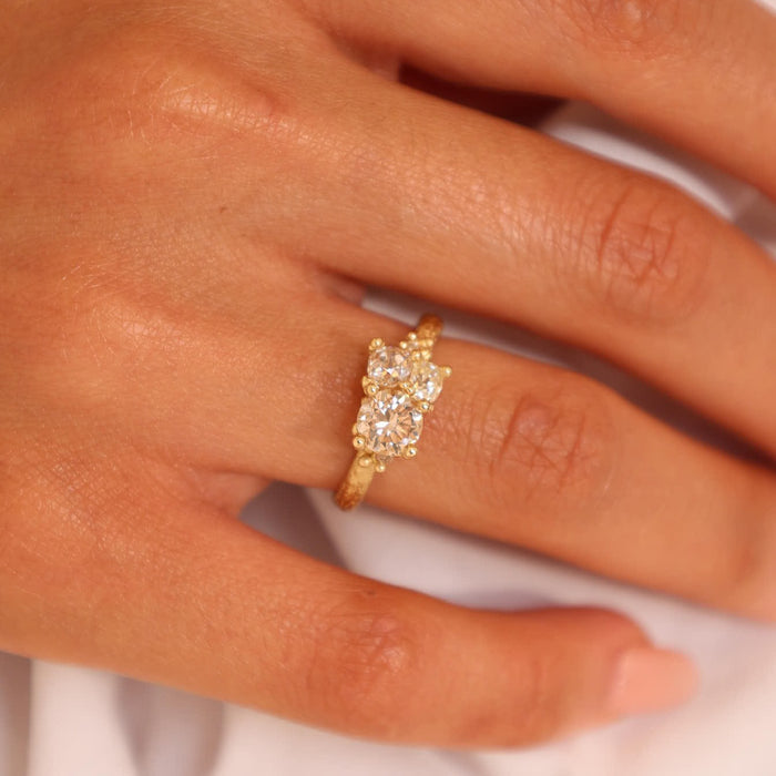 Champagne and Yellow Diamond Cluster Ring