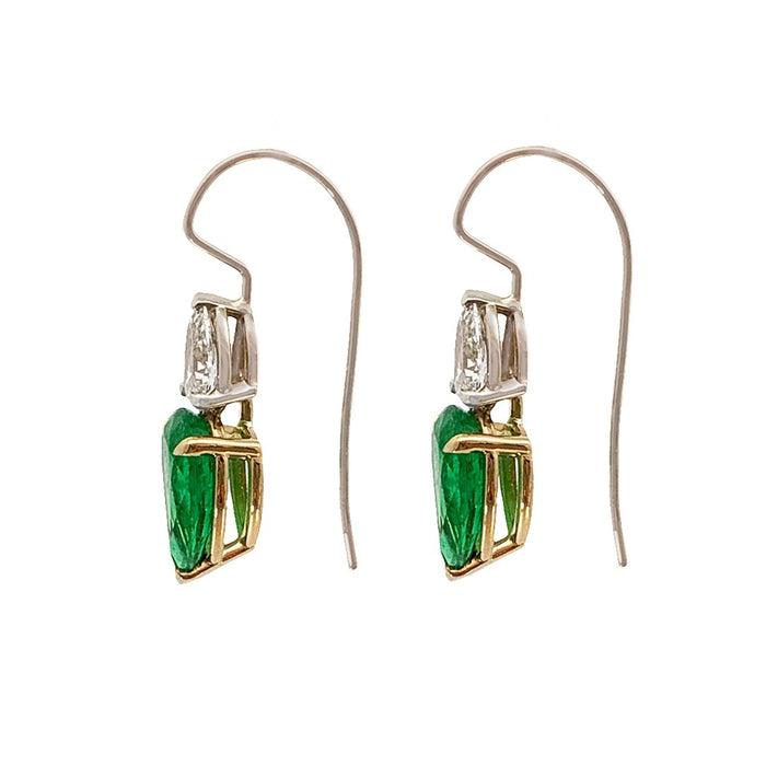 Emerald & Diamond Drop Earrings