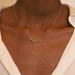 Fancy Diamond Curved Bar Necklace
