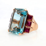 Aquamarine & Ruby Cocktail Ring