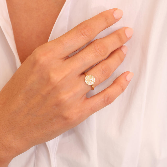 Pave Diamond Disc Ring