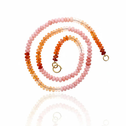 Mixed Orange Opal Bead Strand Necklace