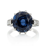 Blue Spinel and Diamond Cocktail Ring